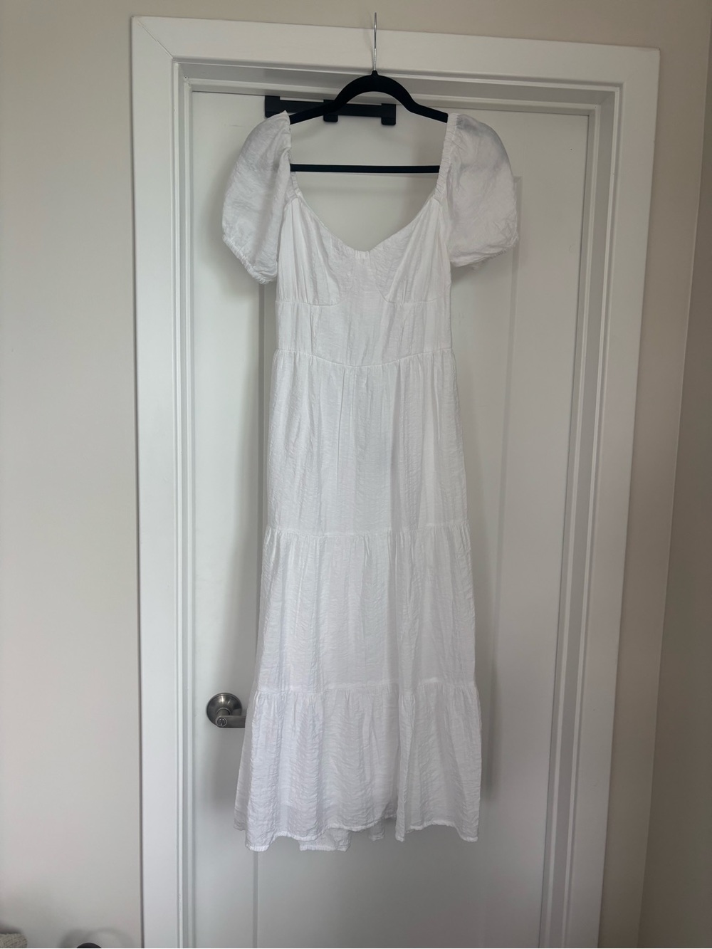 Jessica Simpson White Milkmaid Midi Dress
